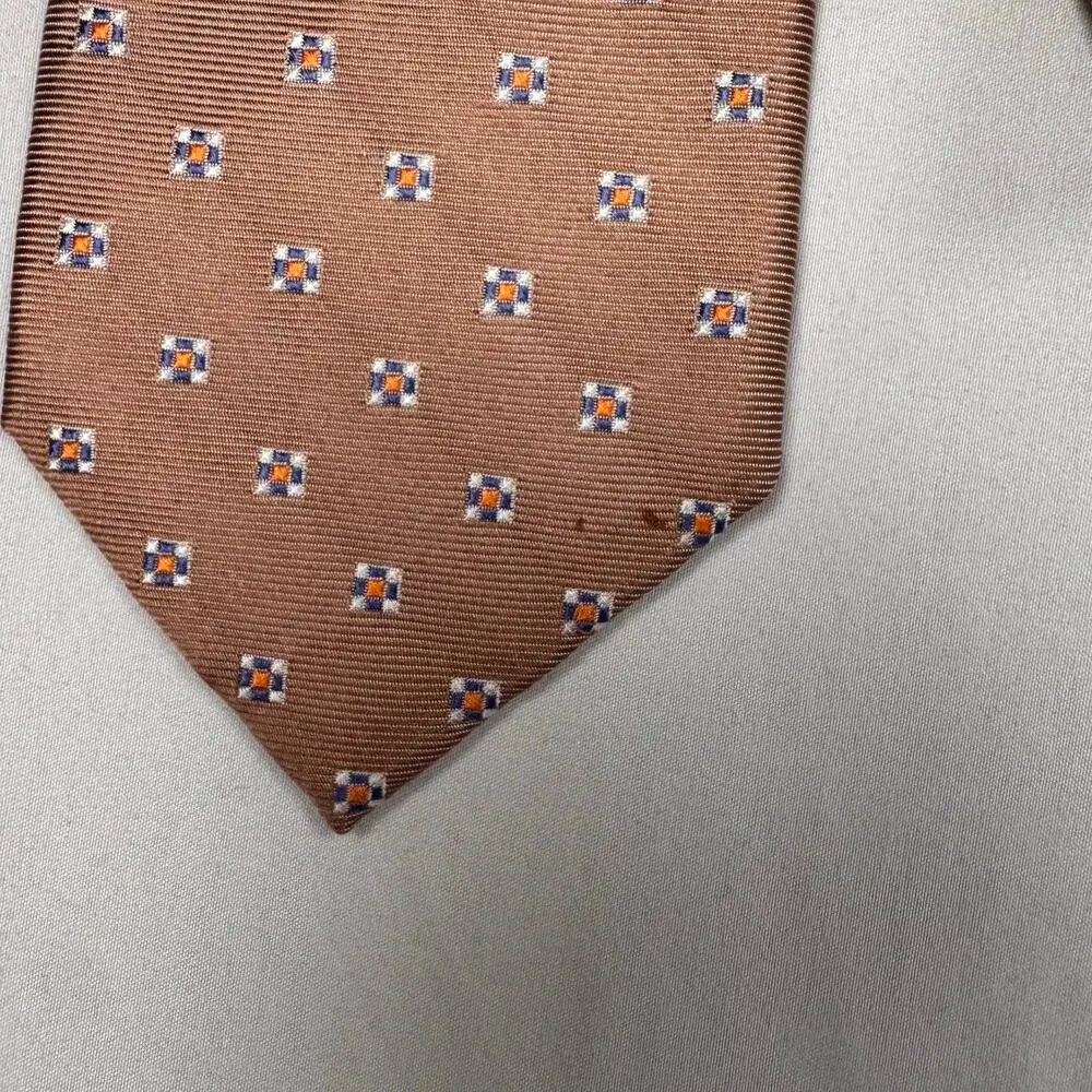 Jos. A. Bank Men’s Executive Collection Silk Necktie Tan Geometric Tie Classic